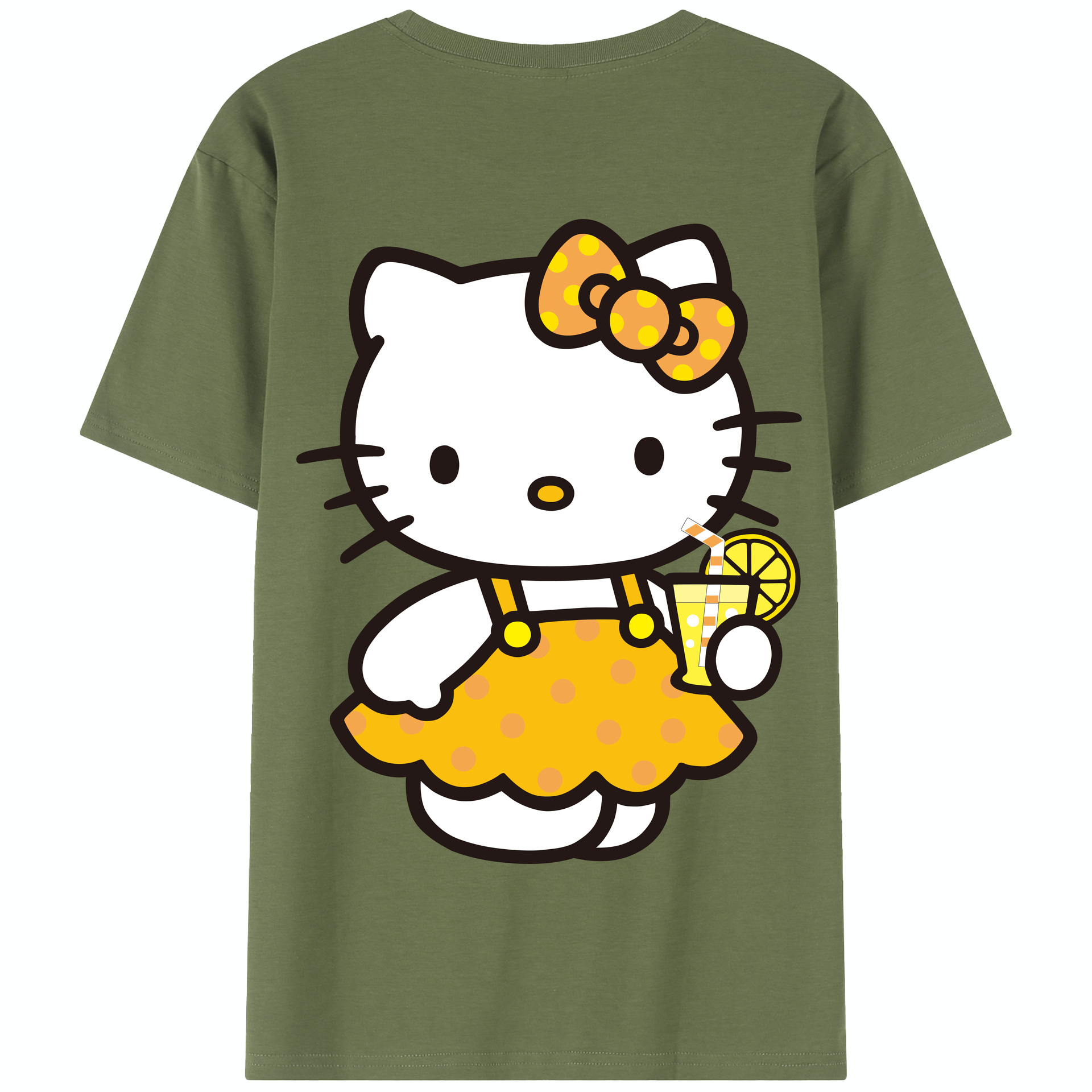 （画像用） Hello Kitty ハローキティ 綿100％半袖Tシャツ（背面プリント）